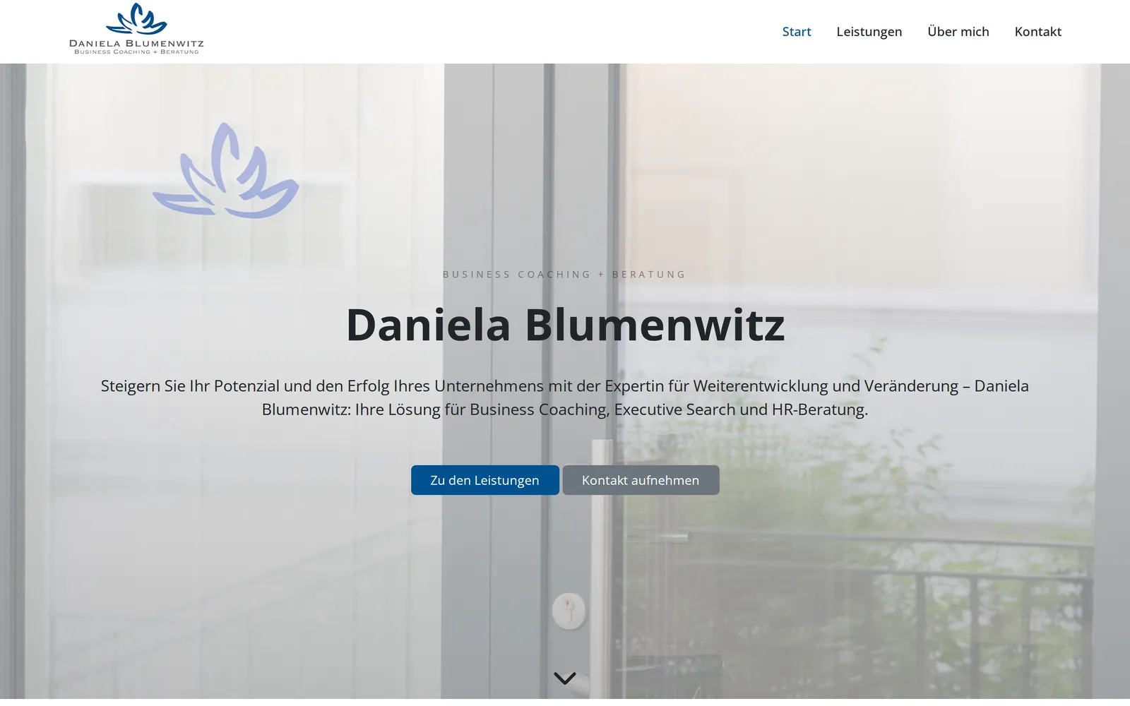 Startseite von daniela-blumenwitz.de, Ausschnitt