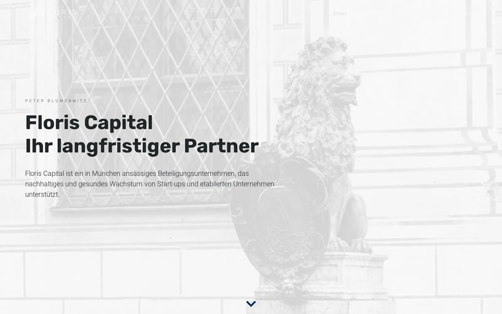 Startseite von floriscapital.com, Ausschnitt
