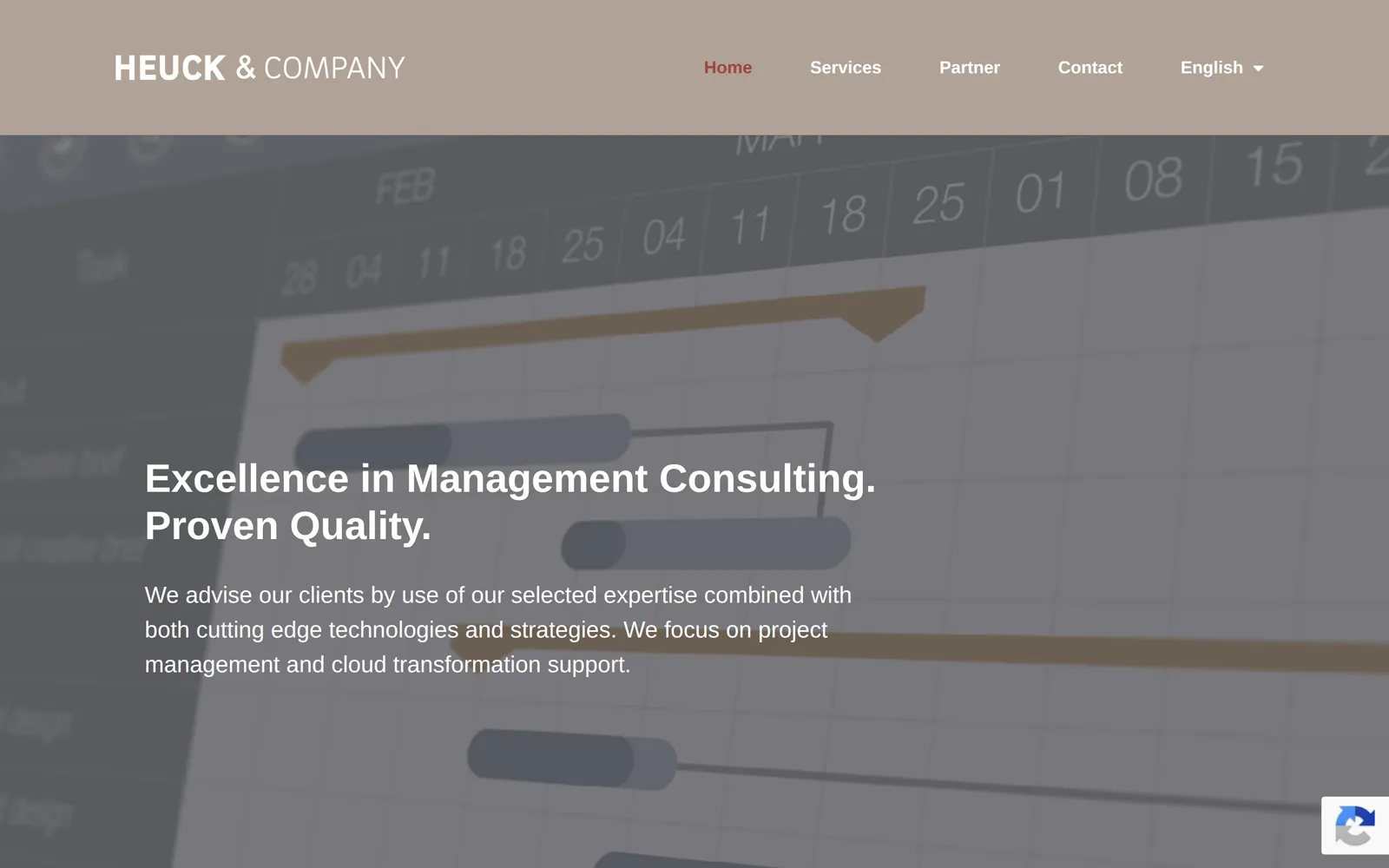 Startseite von heuck-company.com, Ausschnitt